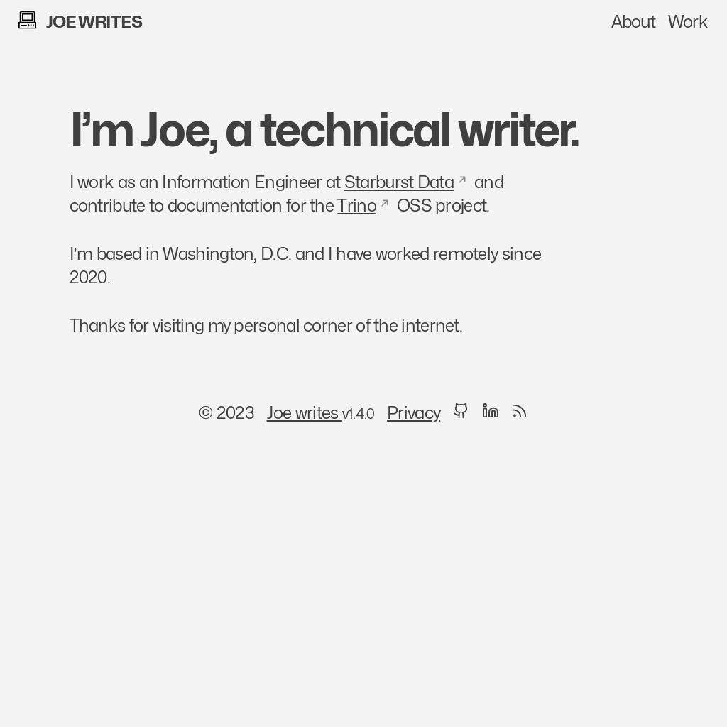 Joe writes